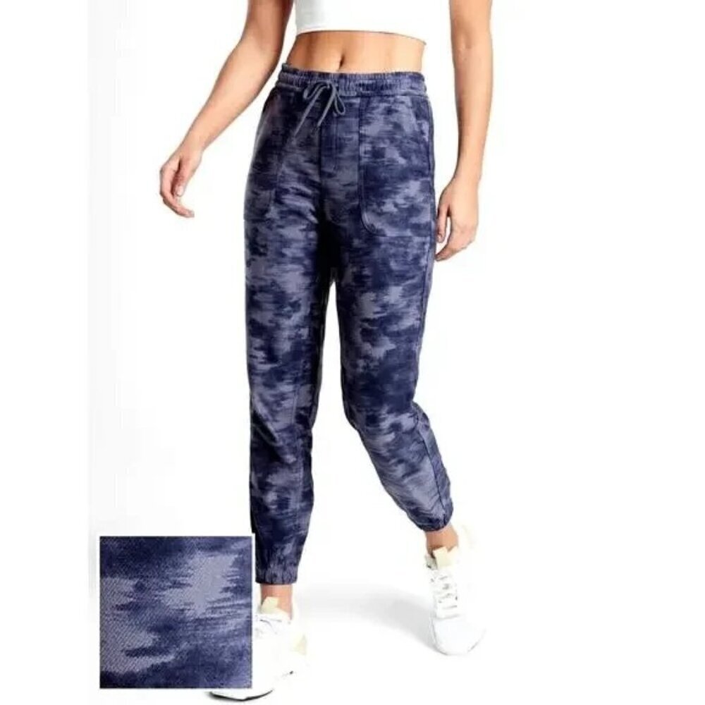Athleta Marble Joggers 4 Navy Farallon Printed Blue Tie Dye Marble Sweapants